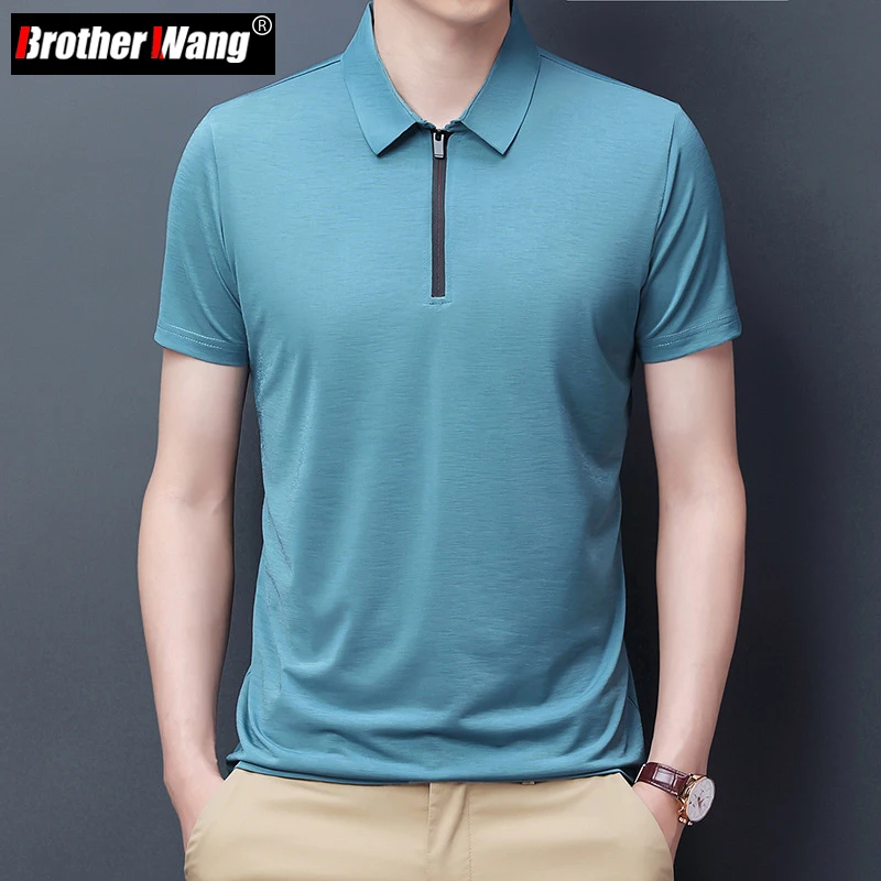 9-Colors Summer Thin Section Men's Short Sleeve T-shirt Solid Color Classic Lapel Business Casual Elastic Slim Tops Male Brand
9-Colors Summer Thin Section Men's Short Sleeve T-shirt Solid Color Classic Lapel Business Casual Elastic Slim Tops Male Brand