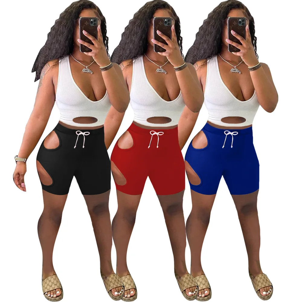 New Summer Sexy Outfits for Women 2022 Fashion Sexy Hollow Out Hole Navel Vest and Shorts Sets Casual Tracksuit Two Piece Set
New Summer Sexy Outfits for Women 2022 Fashion Sexy Hollow Out Hole Navel Vest and Shorts Sets Casual Tracksuit Two Piece Set