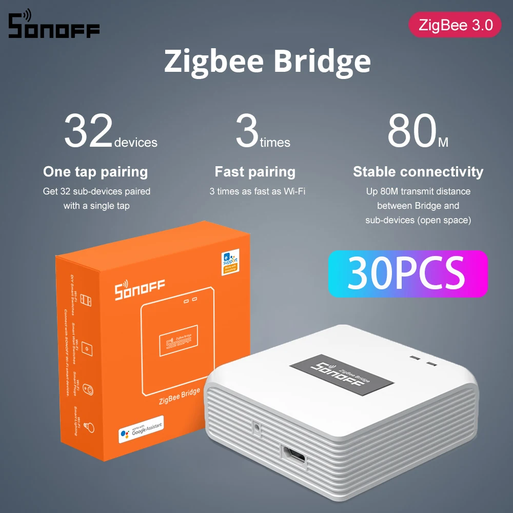 Sonoff Zigbee Bridge Zigbee 3.0 Switch Smart Home Bridge Gateway Wireless Remote Control ZBBridge EweLink with Alexa Google Home
Sonoff Zigbee Bridge Zigbee 3.0 Switch Smart Home Bridge Gateway Wireless Remote Control ZBBridge EweLink with Alexa Google Home