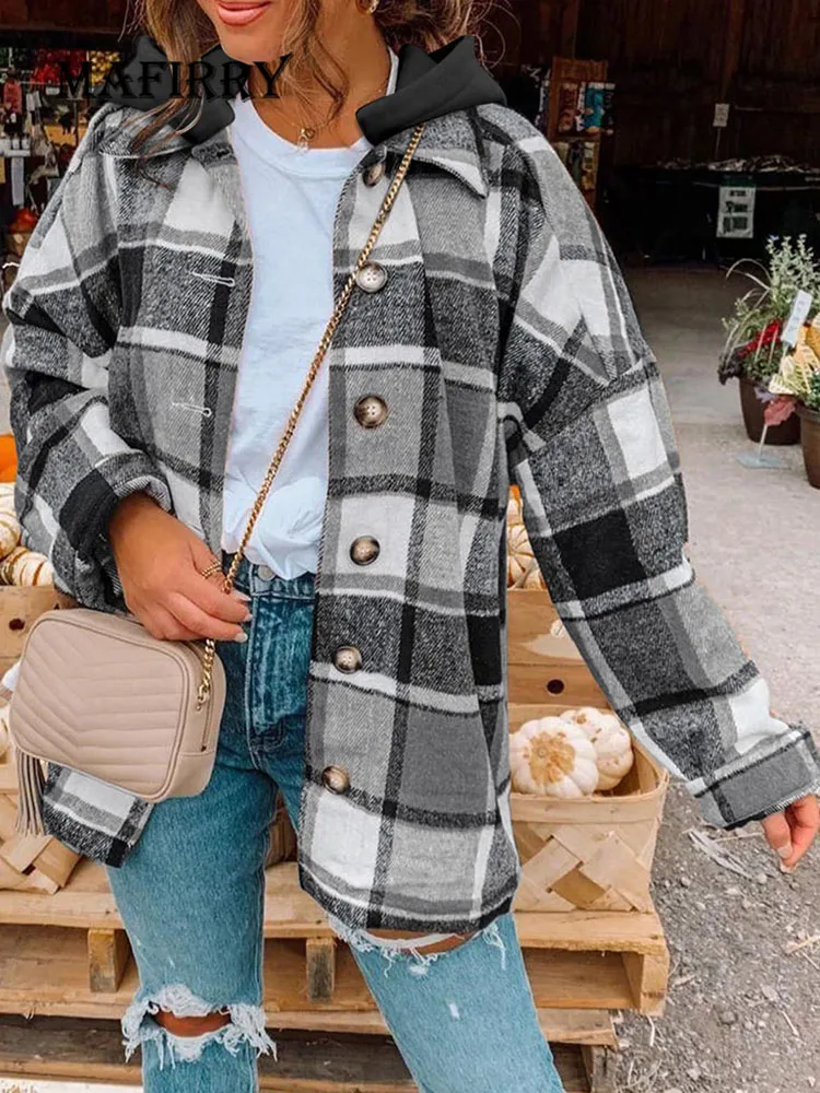 Women Coats Spring Autumn Loungewear Simple Single Breasted Jacket Cardigan Plaid Casual Long Sleeve Loose Outerwear Streetwear
Women Coats Spring Autumn Loungewear Simple Single Breasted Jacket Cardigan Plaid Casual Long Sleeve Loose Outerwear Streetwear