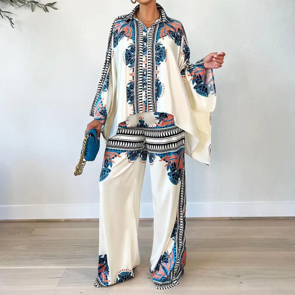 Elegant Paisley Straight Loose Pants Set for Women 2022 Shirt Top Matching Two 2 Piece Set Outfits Wide Leg Trouser Suit
Elegant Paisley Straight Loose Pants Set for Women 2022 Shirt Top Matching Two 2 Piece Set Outfits Wide Leg Trouser Suit