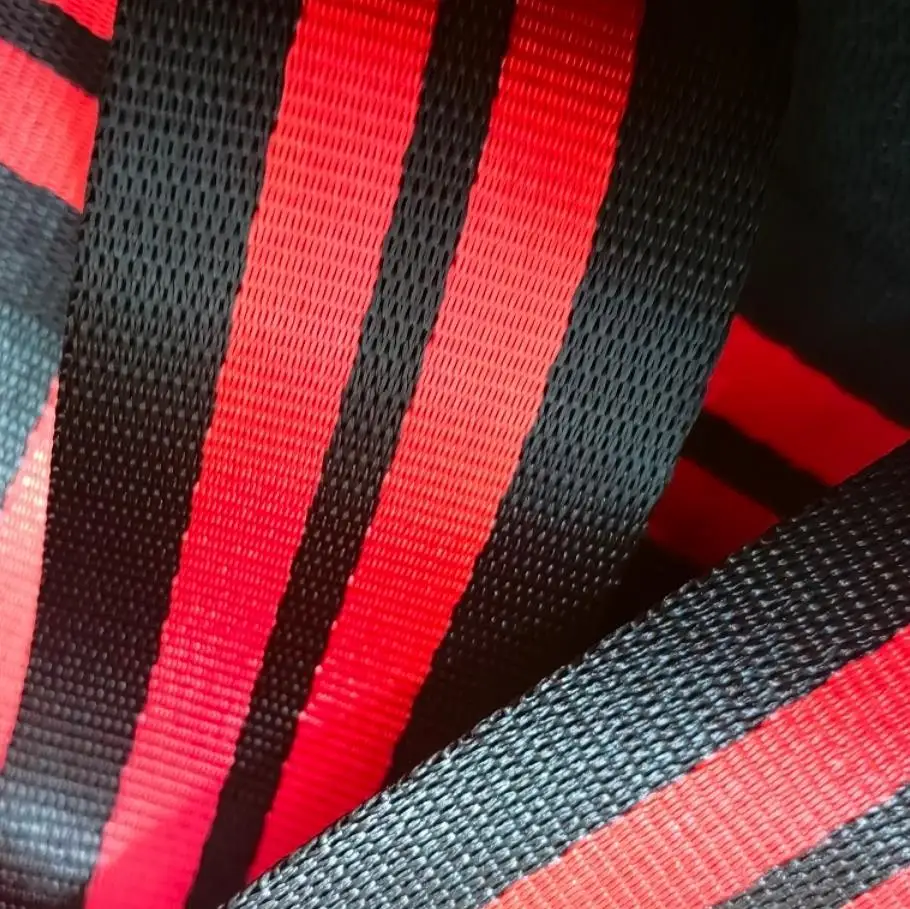 

3M-30M Black Red Metallic Two-Tone Car Seat Belt Webbing European Standard Personalized Modification Seat Belt Webbing Car Acces