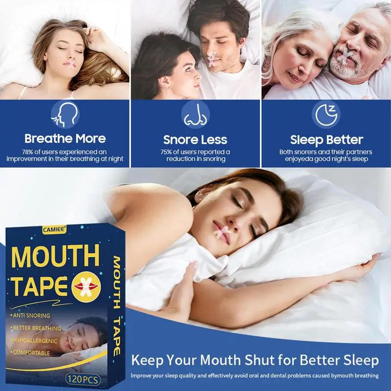 120pcs Snoring Strips For Mouth Anti Snore Adhesive Mouth Tape For Better Nose Breathing Less Mouth Breathing Health Care
120pcs Snoring Strips For Mouth Anti Snore Adhesive Mouth Tape For Better Nose Breathing Less Mouth Breathing Health Care