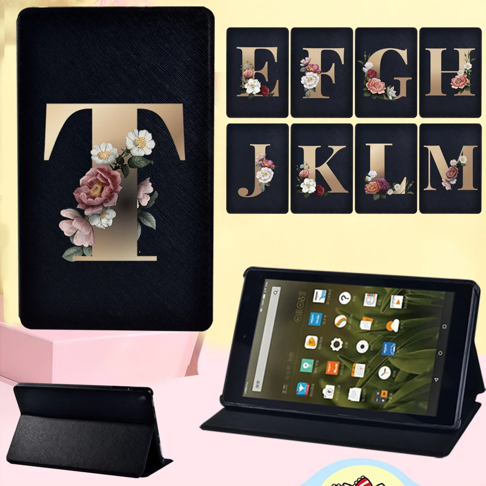 Tablet Case for Fire HD 8 Plus 2020/Fire 7/HD 8/HD 10 Drop Resistance Flowers Gold 26 Letters Series Leather Stand Cover Shell
Tablet Case for Fire HD 8 Plus 2020/Fire 7/HD 8/HD 10 Drop Resistance Flowers Gold 26 Letters Series Leather Stand Cover Shell