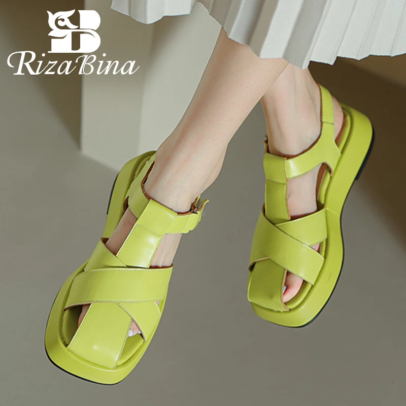 RIZABINA New Arrivals Sandals For Women Real Leather Thick Bottom Summer Woman'S Shoes Fashion Daily Ladies Footwear Size 34-39
RIZABINA New Arrivals Sandals For Women Real Leather Thick Bottom Summer Woman'S Shoes Fashion Daily Ladies Footwear Size 34-39
