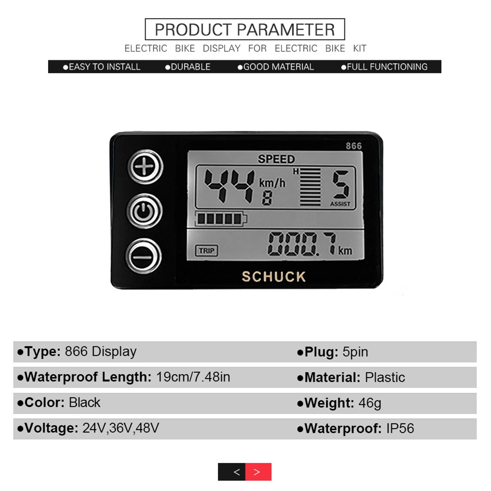 Bicycle Lithium Battery Modified Bafang BBS01 02 HD Central Motor LCD Instrument Waterproof 5pin Plug Bike LCD Meter 24V/36V/48V
Bicycle Lithium Battery Modified Bafang BBS01 02 HD Central Motor LCD Instrument Waterproof 5pin Plug Bike LCD Meter 24V/36V/48V