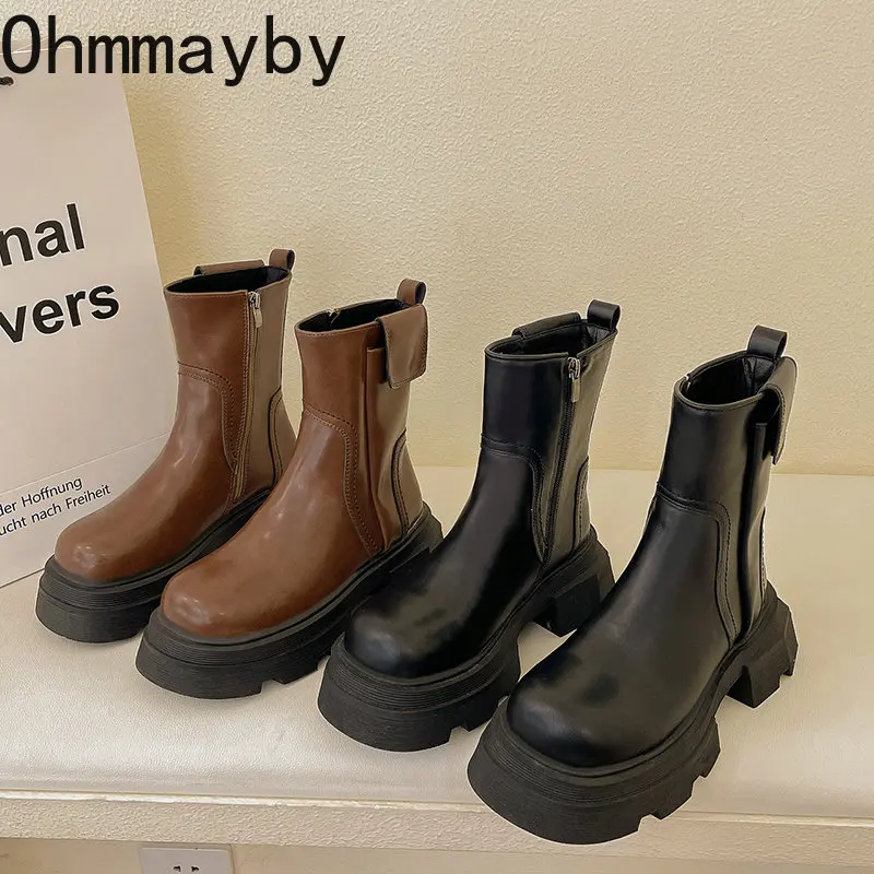 Platform Ankle Boots Women 2022 Autumn Winter Fashion Thick Bottom Shoes Waterproof Female Zippers Chunky Short Booties 
Platform Ankle Boots Women 2022 Autumn Winter Fashion Thick Bottom Shoes Waterproof Female Zippers Chunky Short Booties