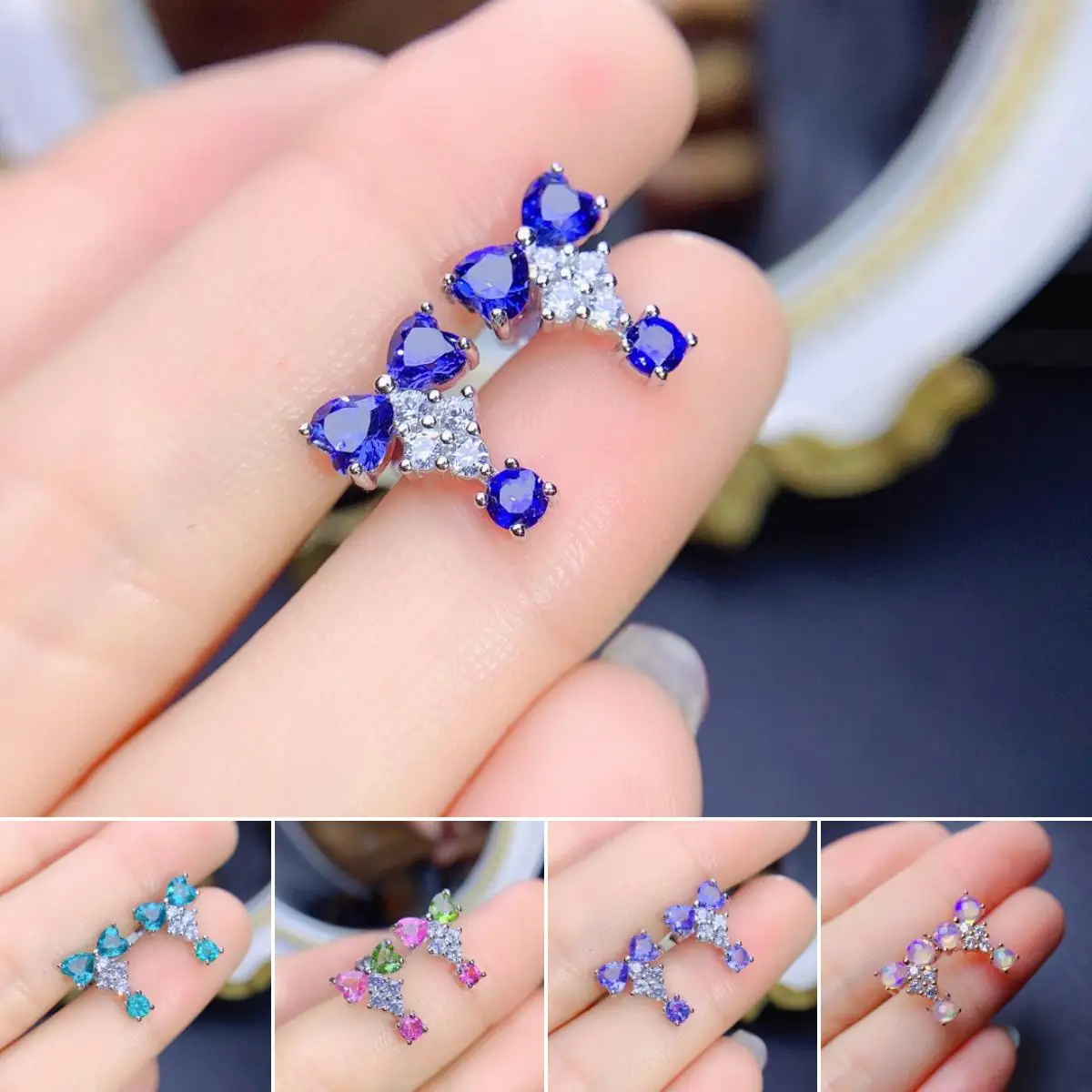 Женские серьги из серебра 925 пробы с сапфиром, танзанитом и топазом
Женские серьги из серебра 925 пробы с сапфиром, танзанитом и топазом