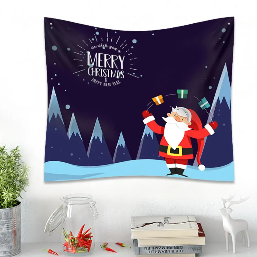 

Christmas Tapestry Santa Claus Tablecloth Wall Hanging Blanket Living Room Decor Comfort Yoga Picnic Mat Beach 150X130cm