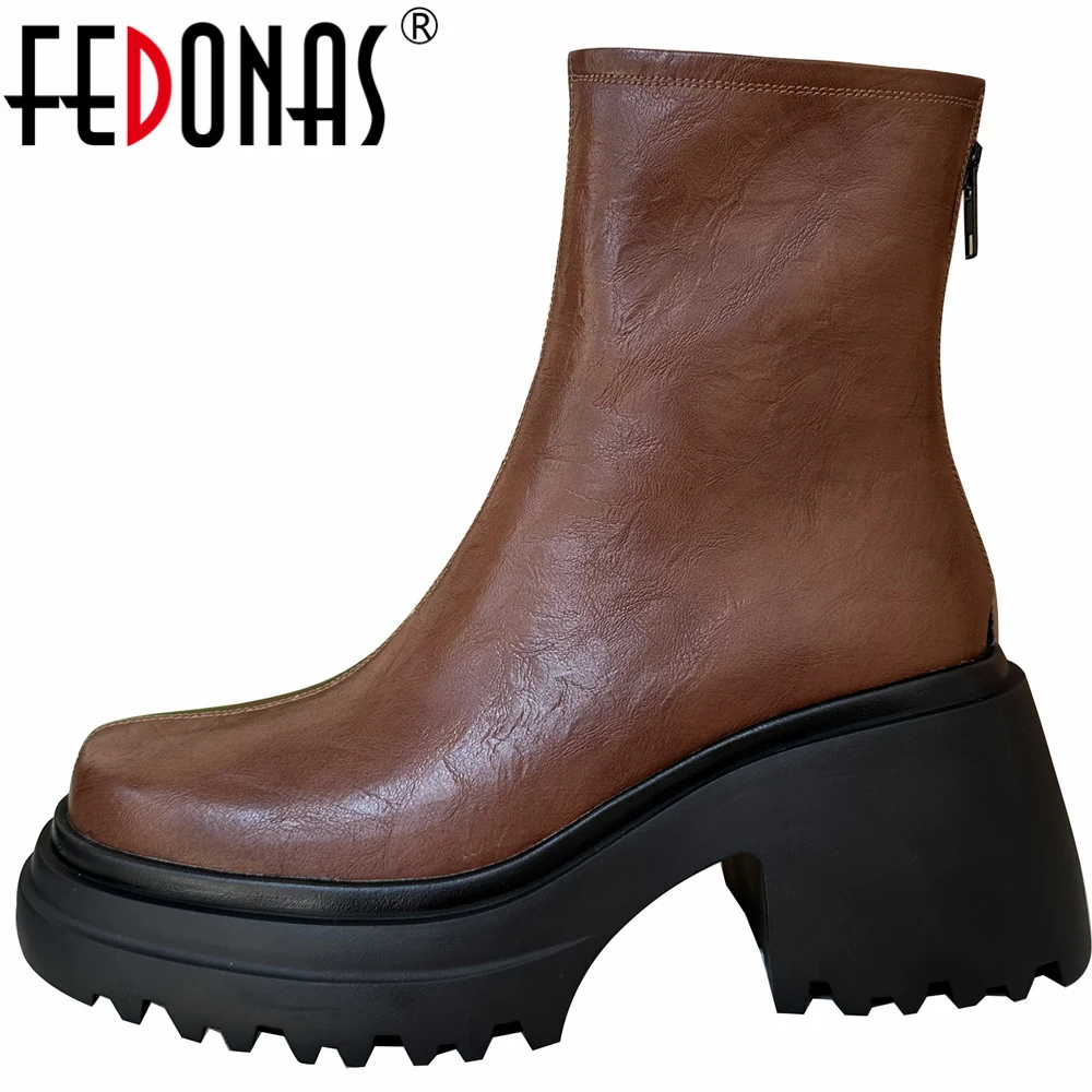 FEDONAS Platforms Leisure Women Ankle Boots Genuine Leather Thick High Heels Casual Outdoor Basic Shoes Woman Autumn Winter 2023
FEDONAS Platforms Leisure Women Ankle Boots Genuine Leather Thick High Heels Casual Outdoor Basic Shoes Woman Autumn Winter 2023