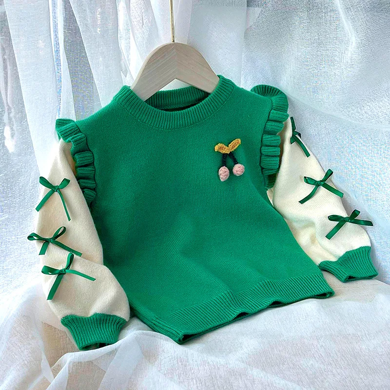 Kids Baby Girls Autumn Winter Full Sleeve Butterfly-knot Knitting Top Sweater Ruffles Children Casual Clothing Bottoming FY12164
Kids Baby Girls Autumn Winter Full Sleeve Butterfly-knot Knitting Top Sweater Ruffles Children Casual Clothing Bottoming FY12164