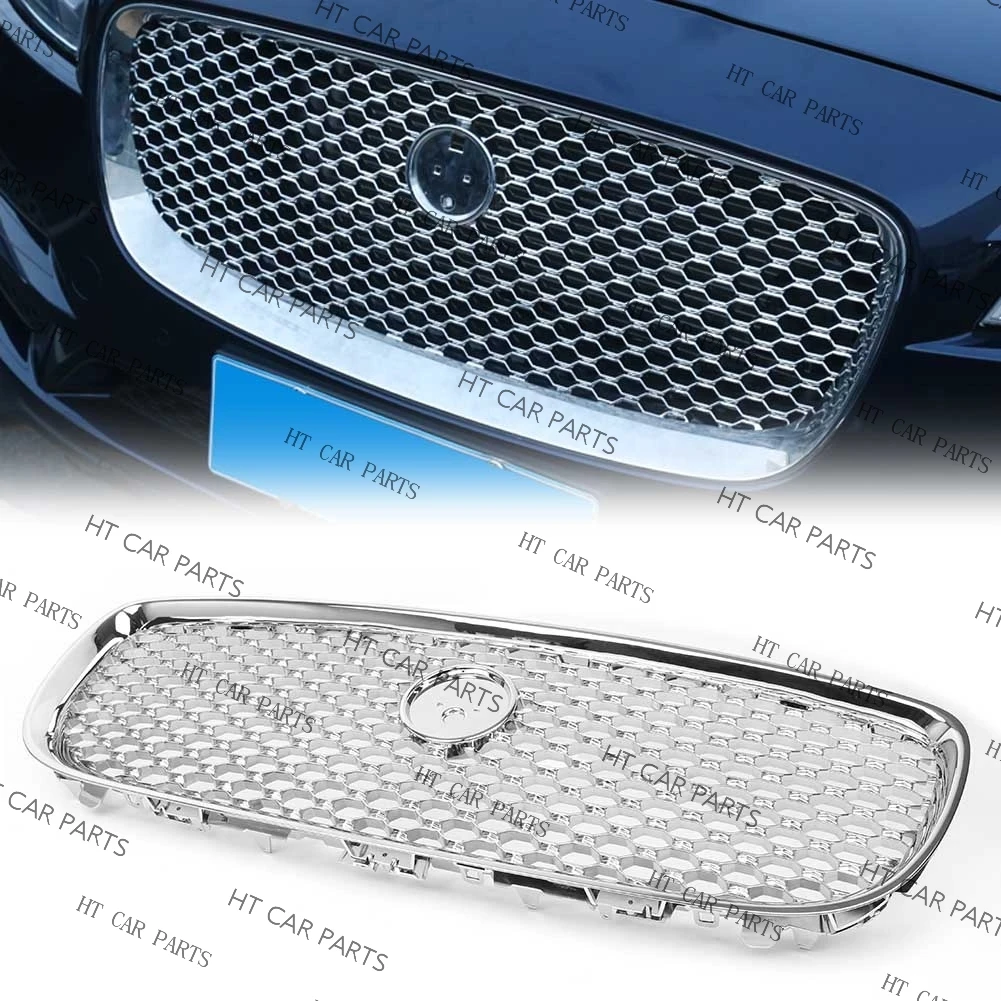

Для Jaguar XE 2015 2016 2017 2018 серебристый автомобильный передний бампер верхняя сетка решетка радиатор гриль хром АБС пластик