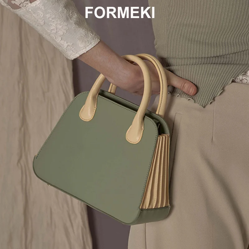 

Formeki New Arrivals Women Handbag Ins Fashion Pleated Concise Luxury Designer Bag High Quality Office Lady Bag