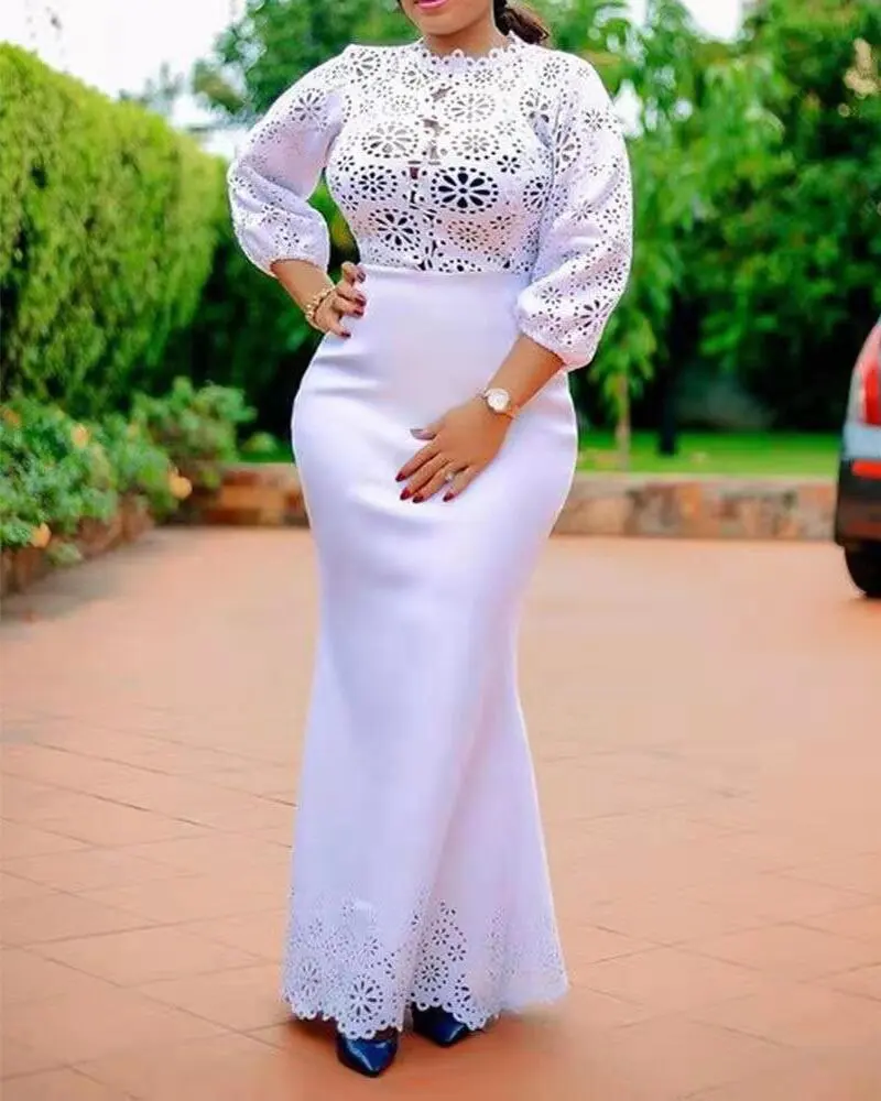 Plus Size African Print Dresses for Women Africa Ladies Long Sleeve O-neck White Color Long Bodycon Dress African Clothes S-5XL
Plus Size African Print Dresses for Women Africa Ladies Long Sleeve O-neck White Color Long Bodycon Dress African Clothes S-5XL