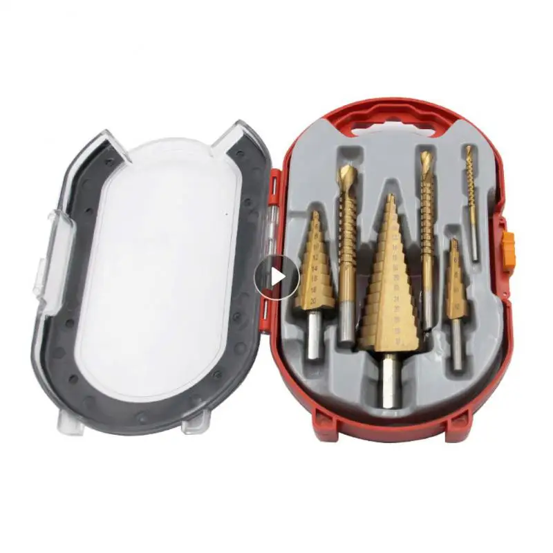 6PCS Step Drill Bit Saw Drill Bit Set Titanium Milling Cutter 4-12mm/4-20/4-32 3/6/8 Mm For Woodworking Metal Core Hole Opener
6PCS Step Drill Bit Saw Drill Bit Set Titanium Milling Cutter 4-12mm/4-20/4-32 3/6/8 Mm For Woodworking Metal Core Hole Opener