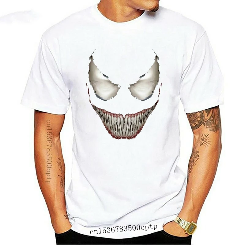 Venom-Camiseta de manga corta para hombre, camisa con estampado divertido de sonrisa siniestra para adulto, diseño de Hip-hop, c
Venom-Camiseta de manga corta para hombre, camisa con estampado divertido de sonrisa siniestra para adulto, diseño de Hip-hop, c
