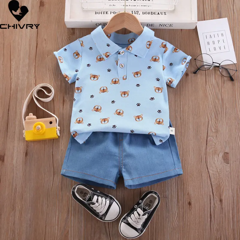 Boys Summer Clothing New 2023 Baby Boy Short Sleeve Lapel Cartoon Tiger Polo Shirt Tops with Denim Shorts Kids Clothes Sets
Boys Summer Clothing New 2023 Baby Boy Short Sleeve Lapel Cartoon Tiger Polo Shirt Tops with Denim Shorts Kids Clothes Sets