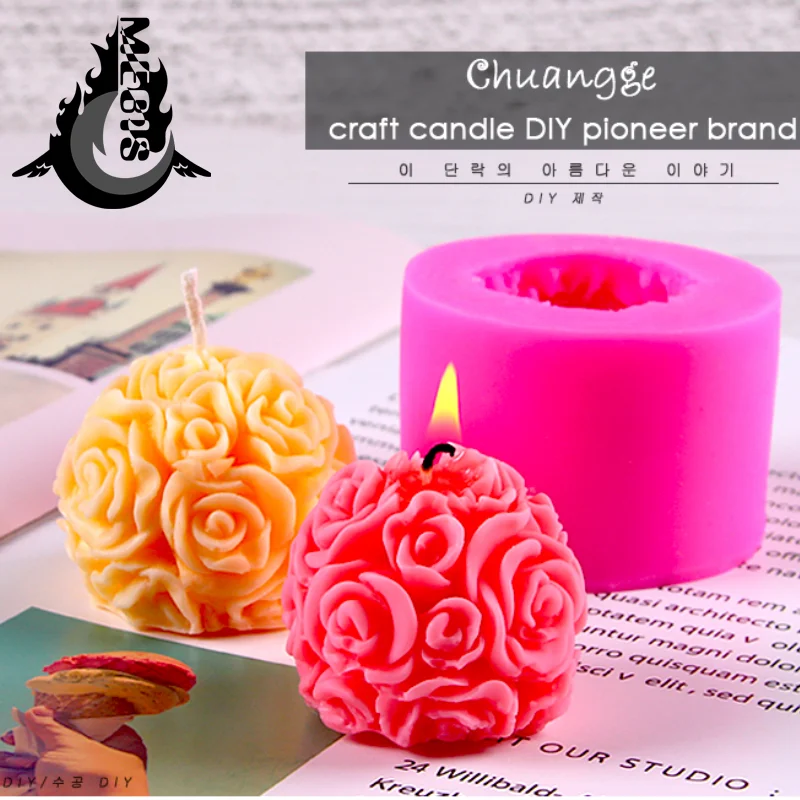 CHUANGGE Handmade Candles DIY Silicone Mold 3D Rose Ball Aromatherapy Wax Gypsum Mould Form Candles Making Supplies
CHUANGGE Handmade Candles DIY Silicone Mold 3D Rose Ball Aromatherapy Wax Gypsum Mould Form Candles Making Supplies