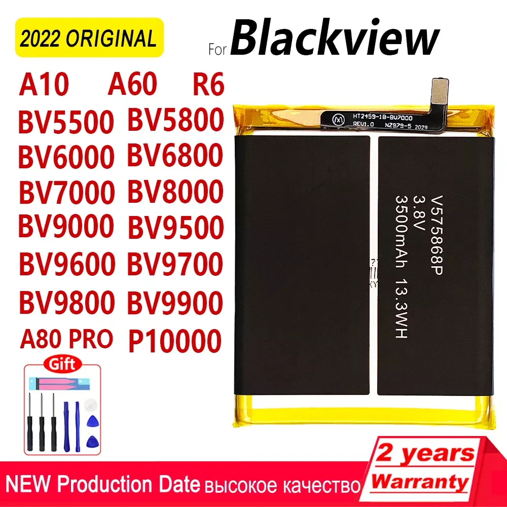 Original Battery For Blackview BV5500 BV5800 BV6000 BV7000 BV8000 BV9000 BV9500 BV9600 BV6800 BV9700 BV9800 BV9900 A80 PRO A60
Original Battery For Blackview BV5500 BV5800 BV6000 BV7000 BV8000 BV9000 BV9500 BV9600 BV6800 BV9700 BV9800 BV9900 A80 PRO A60