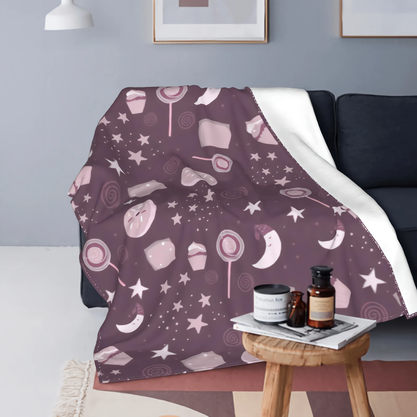 Purple Candies Night Fleece Blanket Throw Size 60"x50" Super Soft Cozy Luxury Sweet Candy Bed Blanket Anyako
Purple Candies Night Fleece Blanket Throw Size 60"x50" Super Soft Cozy Luxury Sweet Candy Bed Blanket Anyako