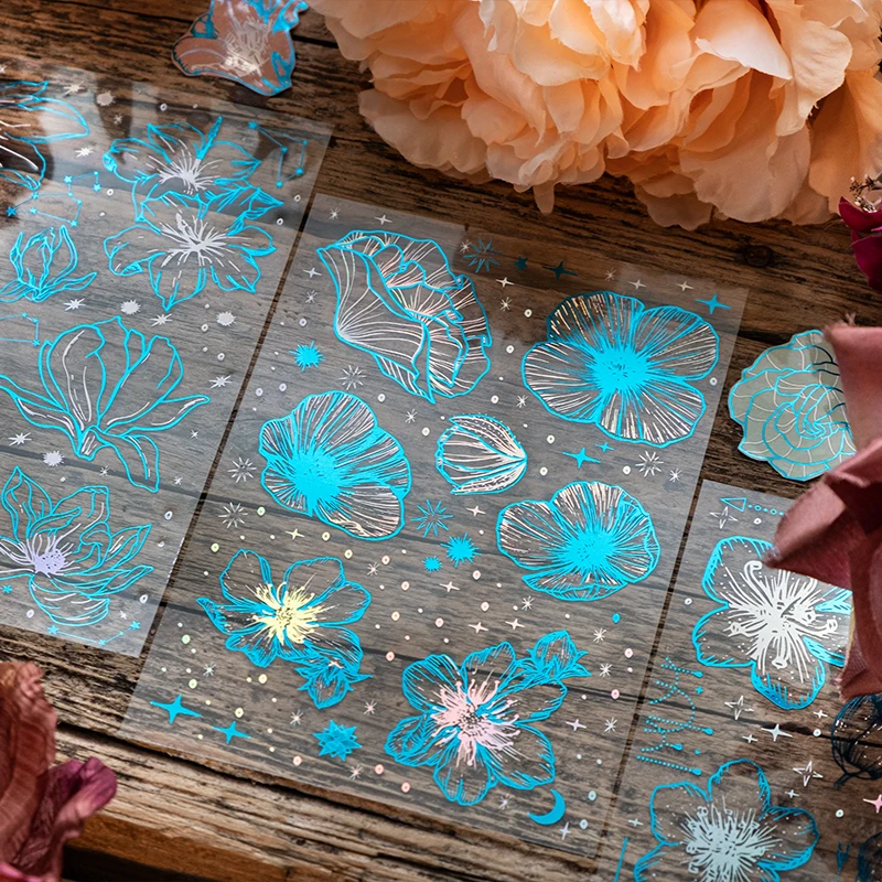 Yoofun Gliding Hot Stamping Blue Gold Stamp Journaling Stickers Aesthetic Flower Sticker for Album Scrapbooking Decor
Yoofun Gliding Hot Stamping Blue Gold Stamp Journaling Stickers Aesthetic Flower Sticker for Album Scrapbooking Decor