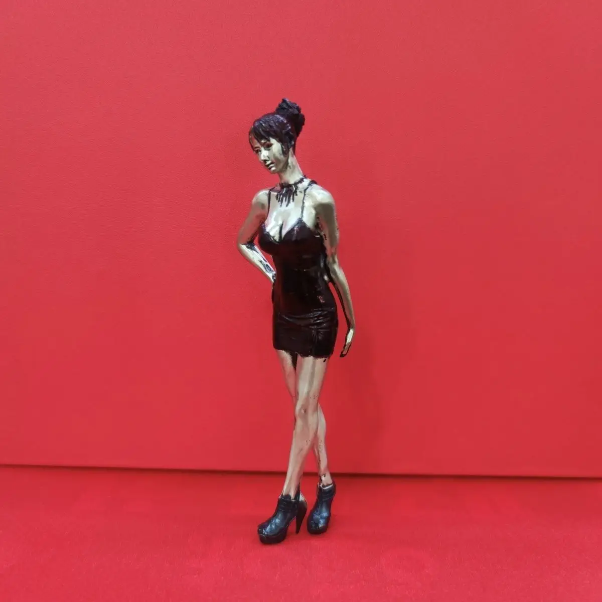 Современное платье Белль из чистой меди черного цвета, 15 см, с глубоким вырезом, аниме, пикантный Кугар, домашняя мебель