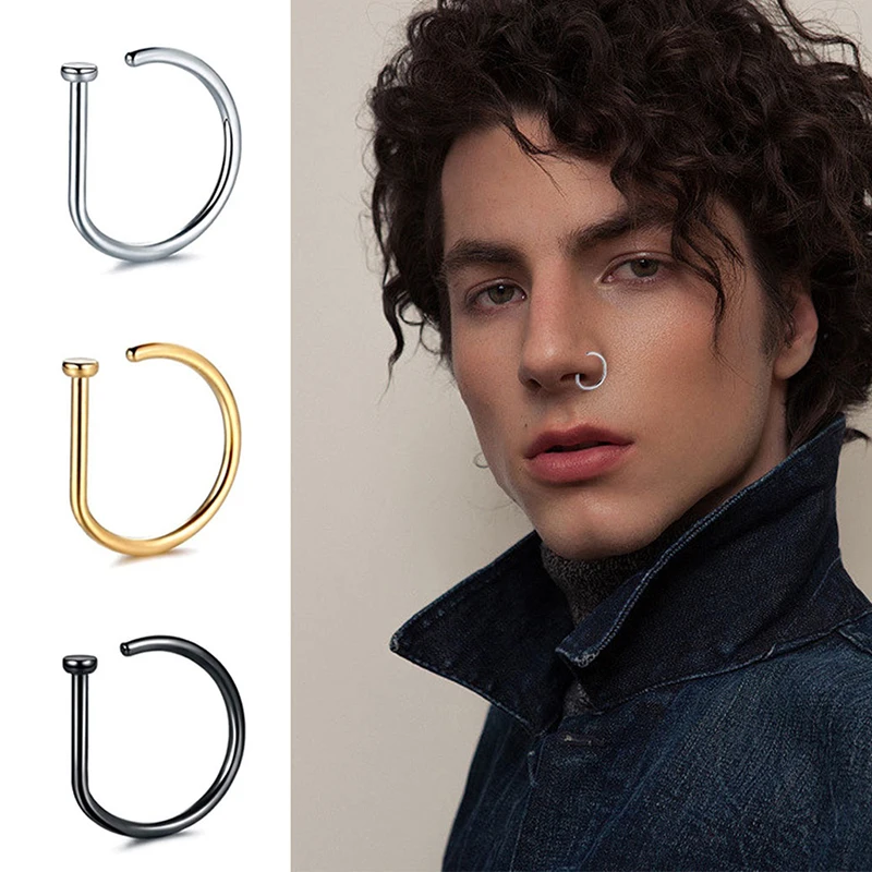 Nose Nail D-Shaped Nose Ring Fake Piering Nose Ring Earring Fashion Non Piercing Nose Clip Stainless Steel Perforation Jewelry
Nose Nail D-Shaped Nose Ring Fake Piering Nose Ring Earring Fashion Non Piercing Nose Clip Stainless Steel Perforation Jewelry