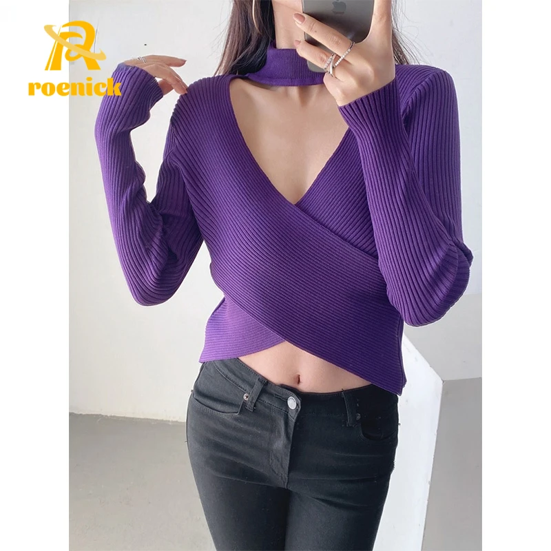 ROENICK Women Slim Halter Sweaters Lady High Neck Sexy Bodycon Long Sleeve Knitted Tops Hollow Out Chic Green Pullovers Jumpers
ROENICK Women Slim Halter Sweaters Lady High Neck Sexy Bodycon Long Sleeve Knitted Tops Hollow Out Chic Green Pullovers Jumpers