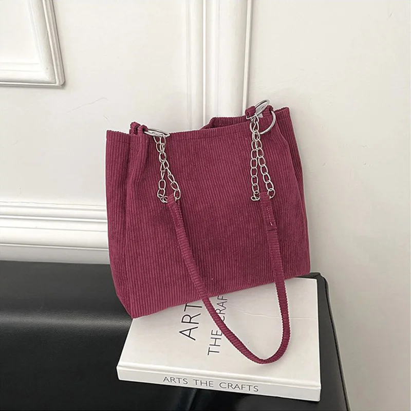 Corduroy Shoulder Bag for Women 2023 Fashion Chain Tote Bag Commute Girls Large Capacity Vintage Shopper Purses Designer Handbag
Corduroy Shoulder Bag for Women 2023 Fashion Chain Tote Bag Commute Girls Large Capacity Vintage Shopper Purses Designer Handbag