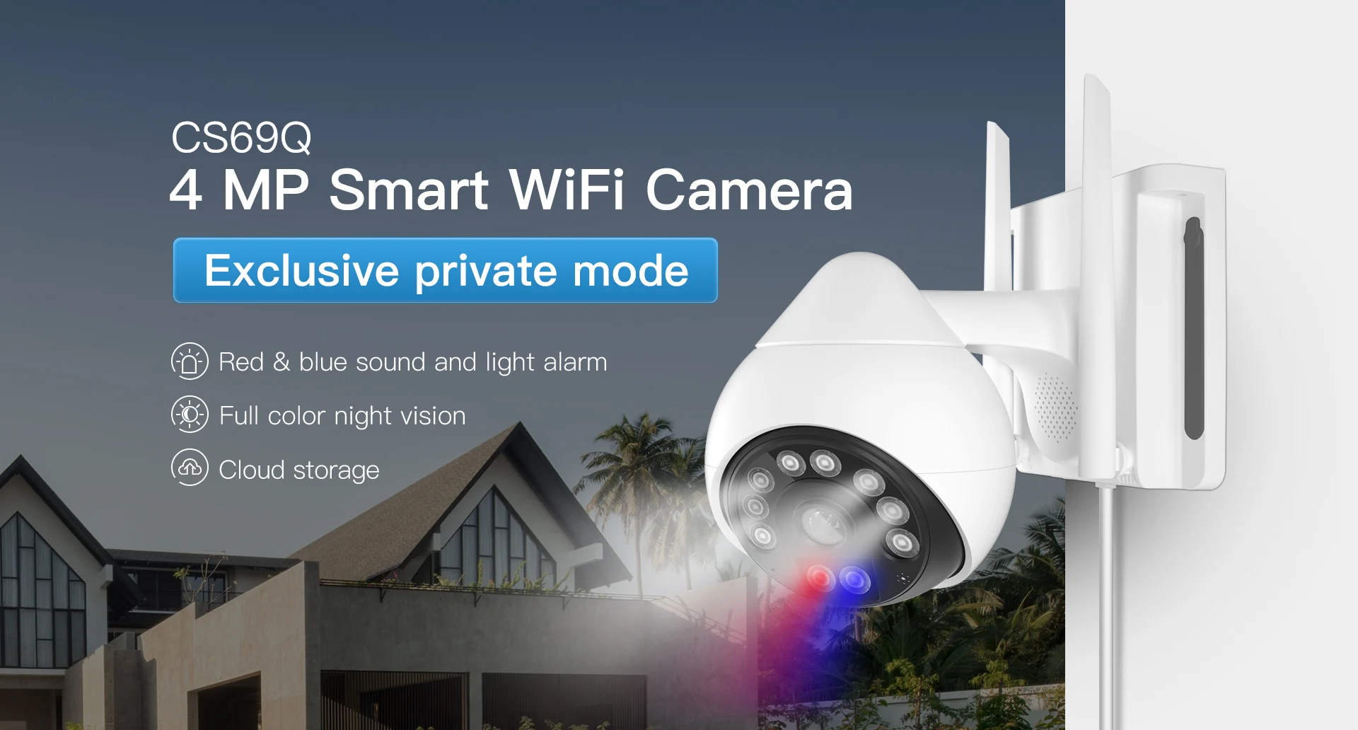 Беспроводная уличная IP-камера с датчиком движения 4 МП 1440P Wi-Fi IP67 | Безопасность и