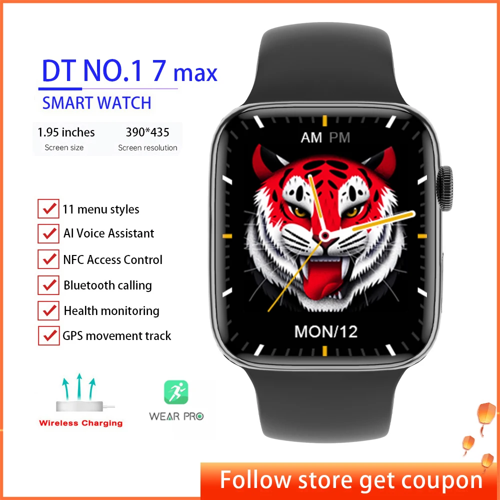 1.95 Inch Smartwatch DT NO.1 7 Max Smart Watch For Men Women Watch Series 7 Women's Wristwatch NFC GPS Tracker Fitness Bracelet
1.95 Inch Smartwatch DT NO.1 7 Max Smart Watch For Men Women Watch Series 7 Women's Wristwatch NFC GPS Tracker Fitness Bracelet