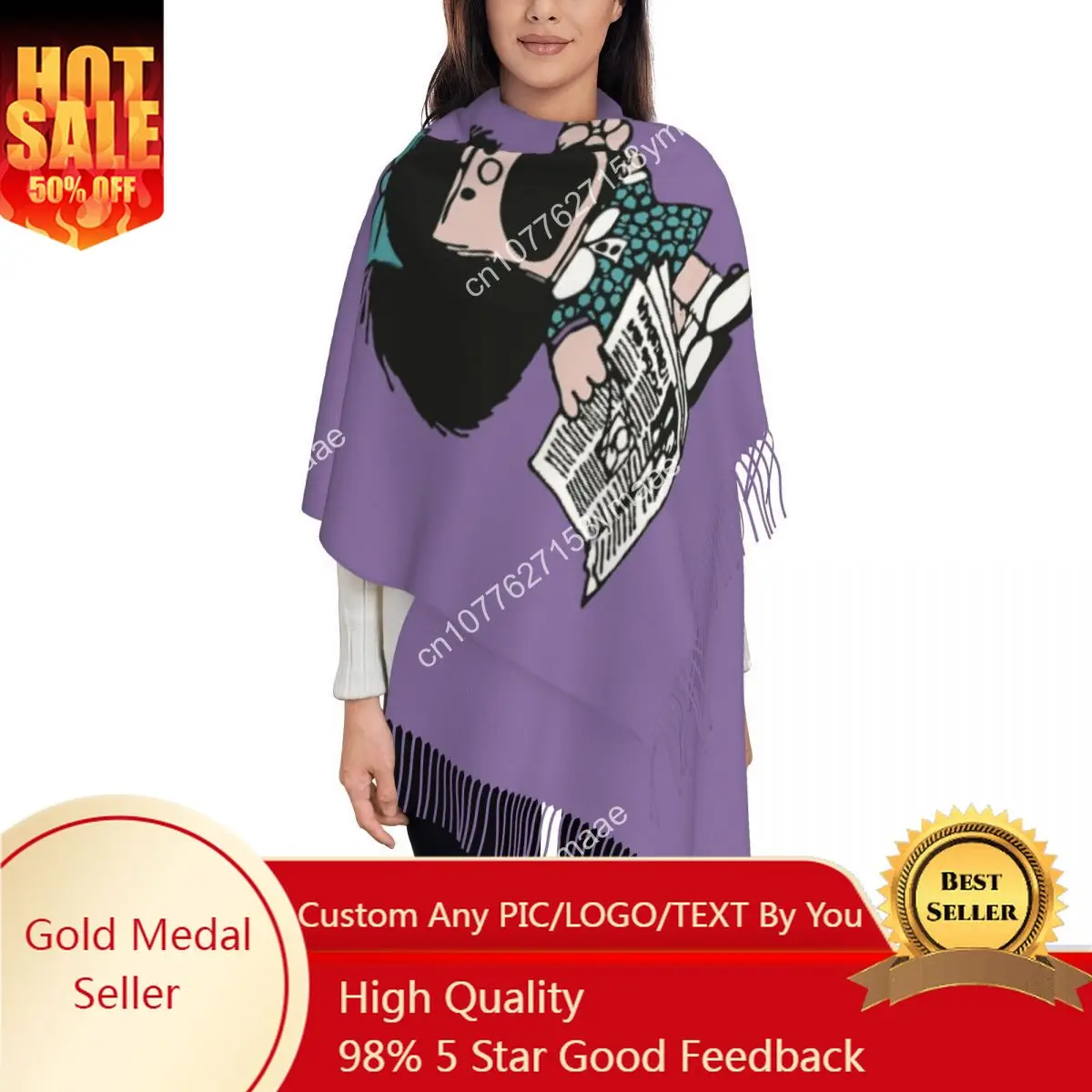 Custom Mafalda Protesting Scarf for Womens Warm Winter Shawls and Wrap Cute Kawaii Cartoon Long Shawl Scarf Daily Wear
Custom Mafalda Protesting Scarf for Womens Warm Winter Shawls and Wrap Cute Kawaii Cartoon Long Shawl Scarf Daily Wear