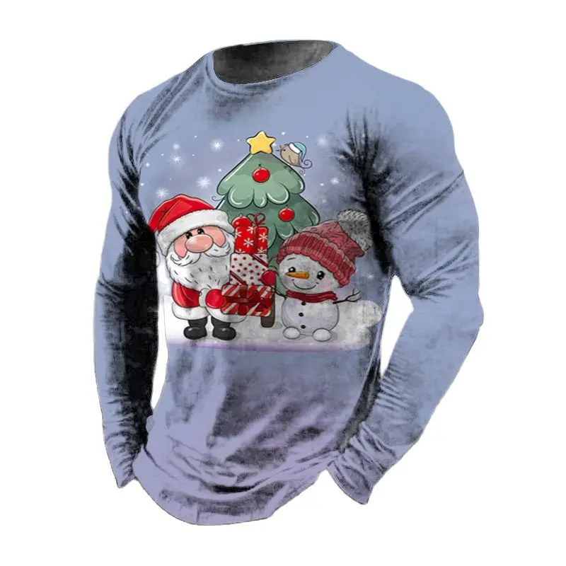 Cotton Long Sleeve T-shirt For Men Santa Claus Cartoon Snowman 3d Print Round Neck Top Fashion Street Oversized Men's Clothing
Cotton Long Sleeve T-shirt For Men Santa Claus Cartoon Snowman 3d Print Round Neck Top Fashion Street Oversized Men's Clothing