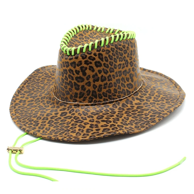 Niche Leopard Print Cowboy Hat Retro Upturn Wide Brim Decorative Hat Cowgirl Hat for Couples Men Women Ladies Girls
Niche Leopard Print Cowboy Hat Retro Upturn Wide Brim Decorative Hat Cowgirl Hat for Couples Men Women Ladies Girls