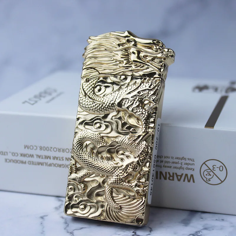 Embossed Chinese dragon kerosene lighter double-sided engraved metal thin grinding wheel
Embossed Chinese dragon kerosene lighter double-sided engraved metal thin grinding wheel