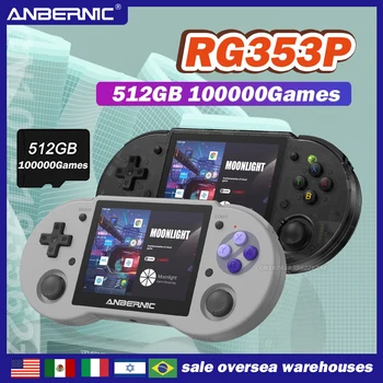 512G 80000Games ANBERNIC RG353P 3.5 Inch Touch Screen Handheld Game Console Android 11 Linux Dual System HDMI-compatible Player