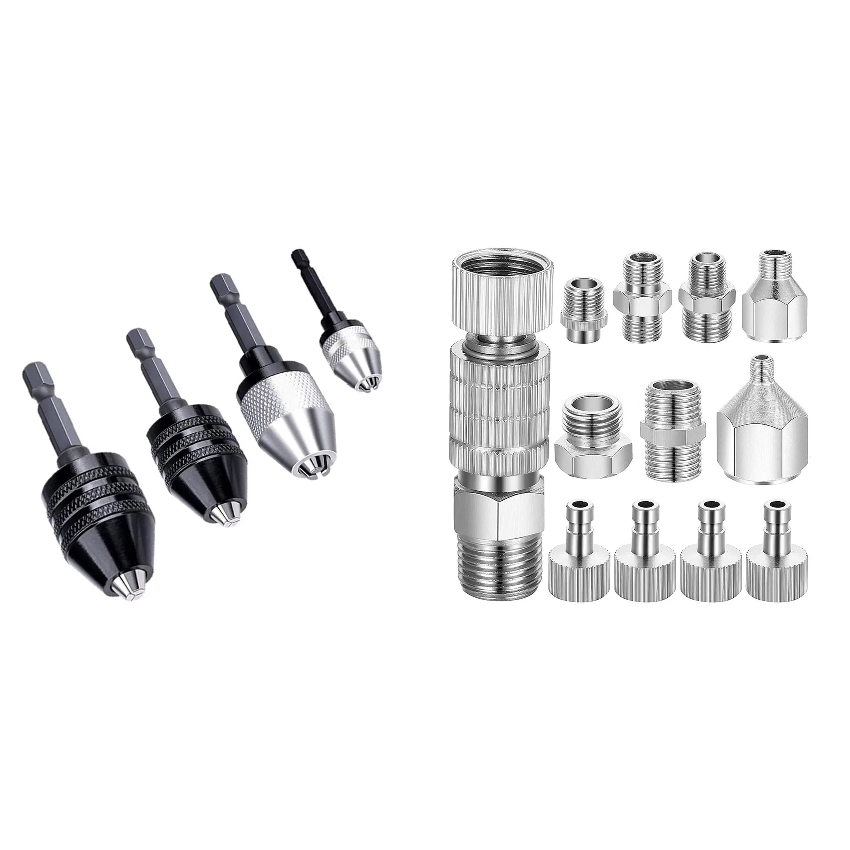 4 Pieces Keyless Drill Chuck with 13 Pieces Airbrush Adapter Set Includes Airbrush Quick Release Disconnect Coupler
4 Pieces Keyless Drill Chuck with 13 Pieces Airbrush Adapter Set Includes Airbrush Quick Release Disconnect Coupler