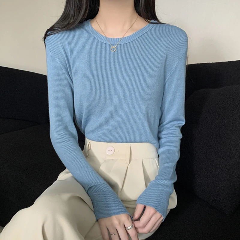 Autumn Knitted Tops For Women T Shirt Clothes Long Sleeve Korean Style T-Shirts Casual Short Tee Shirt Femme Camisetas De Mujer
Autumn Knitted Tops For Women T Shirt Clothes Long Sleeve Korean Style T-Shirts Casual Short Tee Shirt Femme Camisetas De Mujer