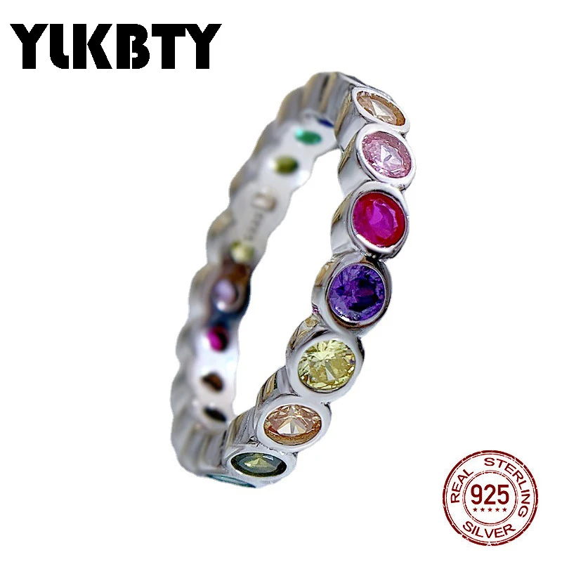 YLKBTY Solid Real 925 Silver Ring Pave Round Shape Rainbow Zircon Fine Jewellry for Women Drop shipping
YLKBTY Solid Real 925 Silver Ring Pave Round Shape Rainbow Zircon Fine Jewellry for Women Drop shipping