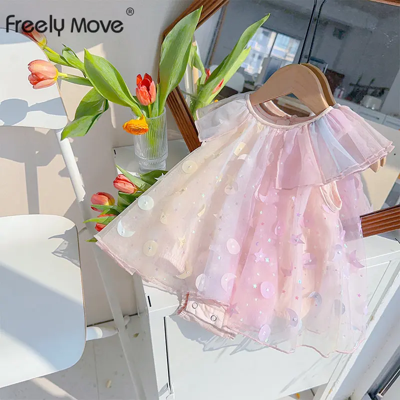 Newborn Baby Toddler Girls Rompers Spring Summer Jumpsuit Kids Mesh Ruffles Sequined Sleeveless Bodysuit Children
Newborn Baby Toddler Girls Rompers Spring Summer Jumpsuit Kids Mesh Ruffles Sequined Sleeveless Bodysuit Children
