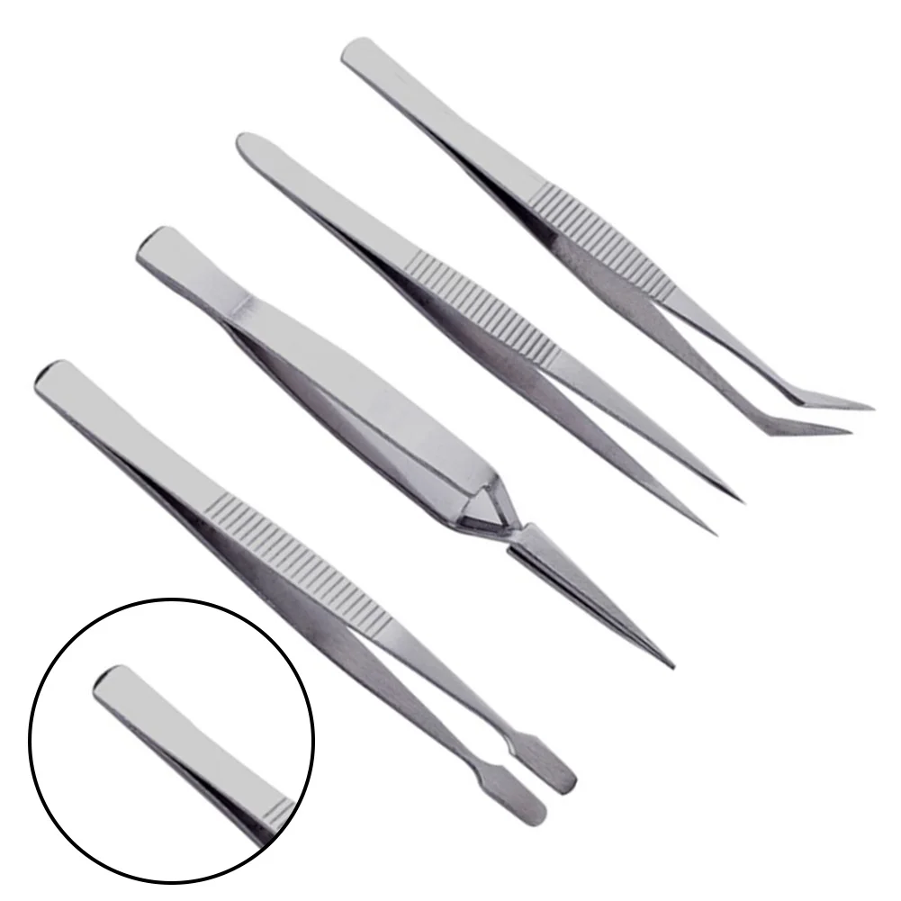 4PCS Repair Tweezers Stainless Steel Dressing Straight Bent Clip Tool Industrial Anti-static Tweezers Watchmaker Repair Tools
4PCS Repair Tweezers Stainless Steel Dressing Straight Bent Clip Tool Industrial Anti-static Tweezers Watchmaker Repair Tools