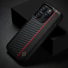 Ultrathin Carbon Fiber Leather Case For iPhone 15 14 Pro Max 13 12 11 Pro XS X 7 8 Plus XR 14 SE 2022 Shockproof Phone Case
