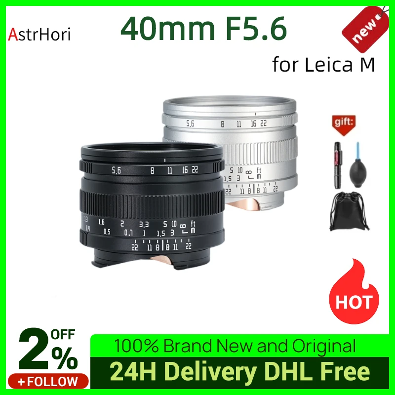 AstrHori 40 мм F5.6 Полнокадровый ручной объектив камеры до 7000 Вт пикселей для Leica M-mount
AstrHori 40 мм F5.6 Полнокадровый ручной объектив камеры до 7000 Вт пикселей для Leica M-mount