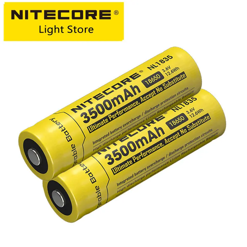 

NITECORE NL1835 18650 Li-ion Battery 3.6V 12.6Wh 3500mAh Rechargeable Batteries With Protected Circuit For Flashlight Headlamp