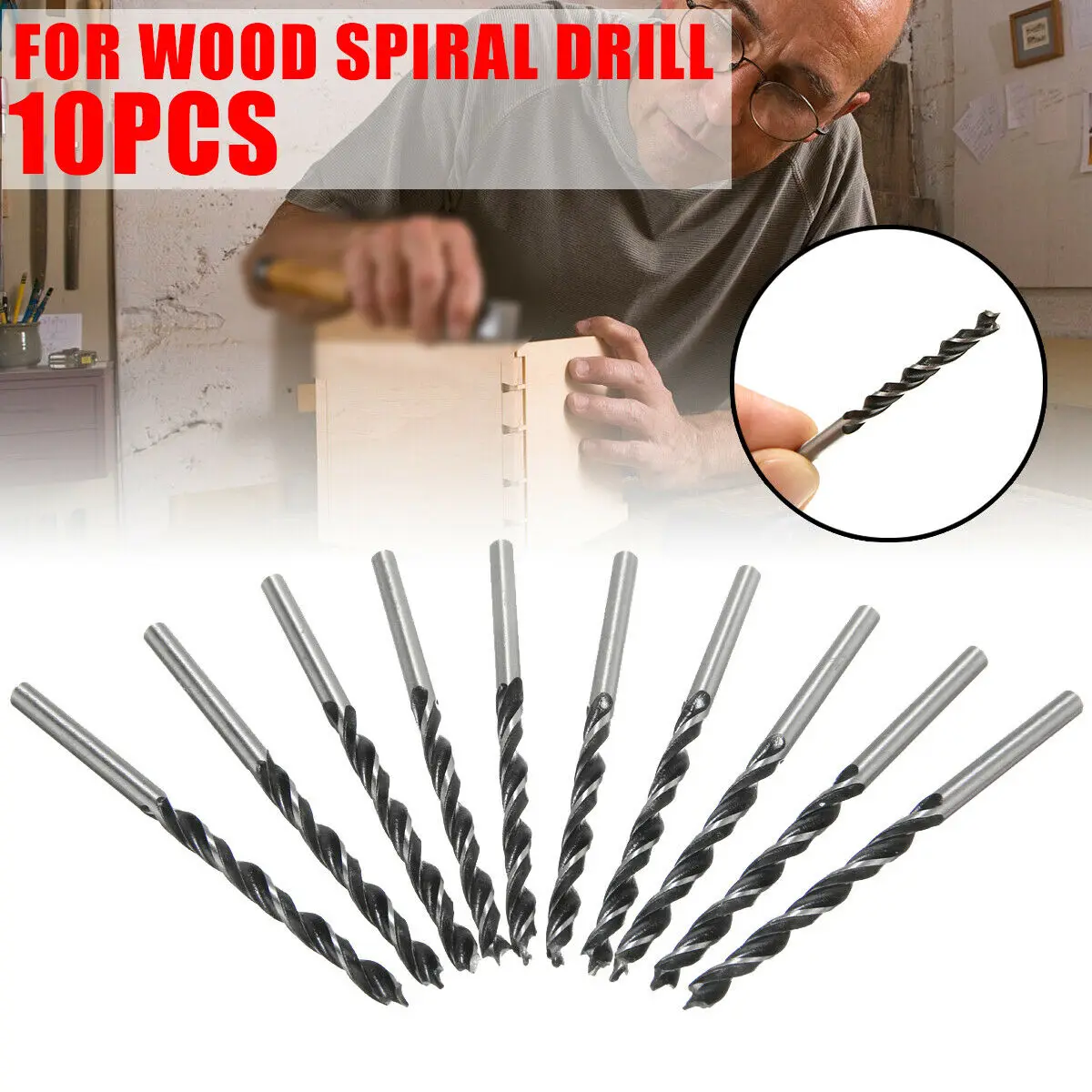 10pcs High Carbon Steel Woodworking Spiral Drill Bit Wood Drills Full Grinding Blade W/ Center Point Power Tools Parts
10pcs High Carbon Steel Woodworking Spiral Drill Bit Wood Drills Full Grinding Blade W/ Center Point Power Tools Parts