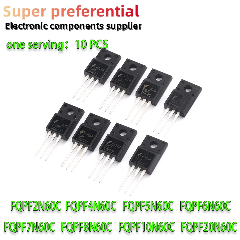 10 шт. FQPF2N60C 4N60 FQPF6N60 5N60 7N60 8N60 11N60 FQPF12N60 FQPF20N60C 8N80C 10N60C TO-220F
10 шт. FQPF2N60C 4N60 FQPF6N60 5N60 7N60 8N60 11N60 FQPF12N60 FQPF20N60C 8N80C 10N60C TO-220F