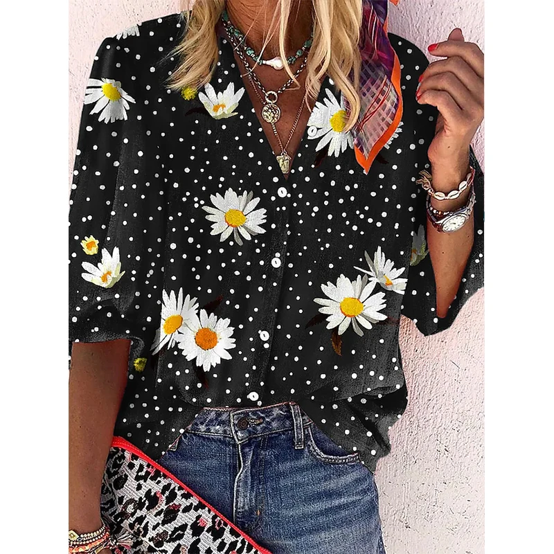 Spring Loose Flower Print Women Shirt Office Large Size Blouses Long Sleeve V Neck Tops Casual Ladies Breathable Cardigan Blouse
Spring Loose Flower Print Women Shirt Office Large Size Blouses Long Sleeve V Neck Tops Casual Ladies Breathable Cardigan Blouse