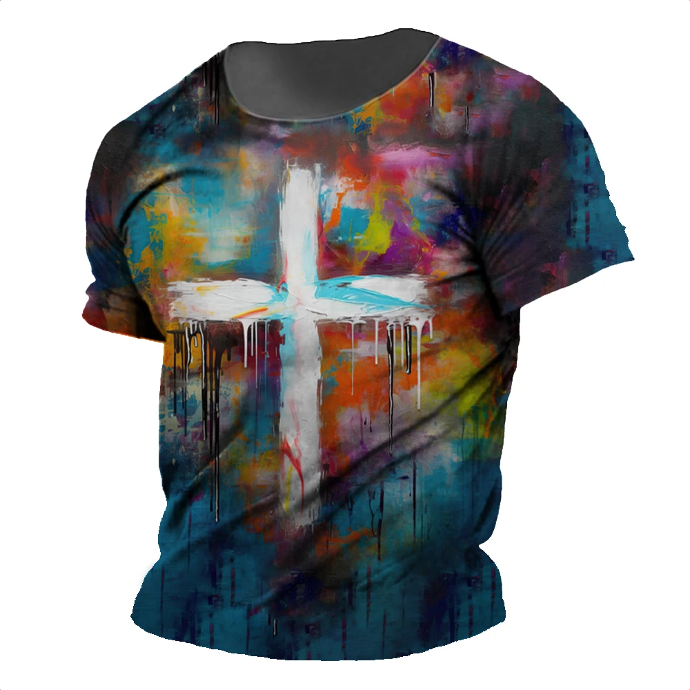2023 Men'S T-Shirts 3D Cross Print Short Sleeve Tops Crucifix T Shirt For Man Summer Oversized Tee Shirt Men Vintage Clothing
2023 Men'S T-Shirts 3D Cross Print Short Sleeve Tops Crucifix T Shirt For Man Summer Oversized Tee Shirt Men Vintage Clothing