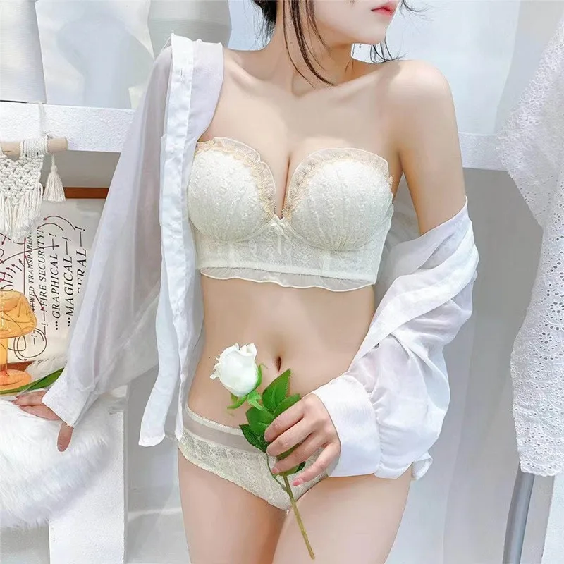 2022 New White Strapless Bra Sets Female Underwear Gathers Embroidery Mesh Sexy Lingerie Set for Women Push Up Bras and Panty
2022 New White Strapless Bra Sets Female Underwear Gathers Embroidery Mesh Sexy Lingerie Set for Women Push Up Bras and Panty