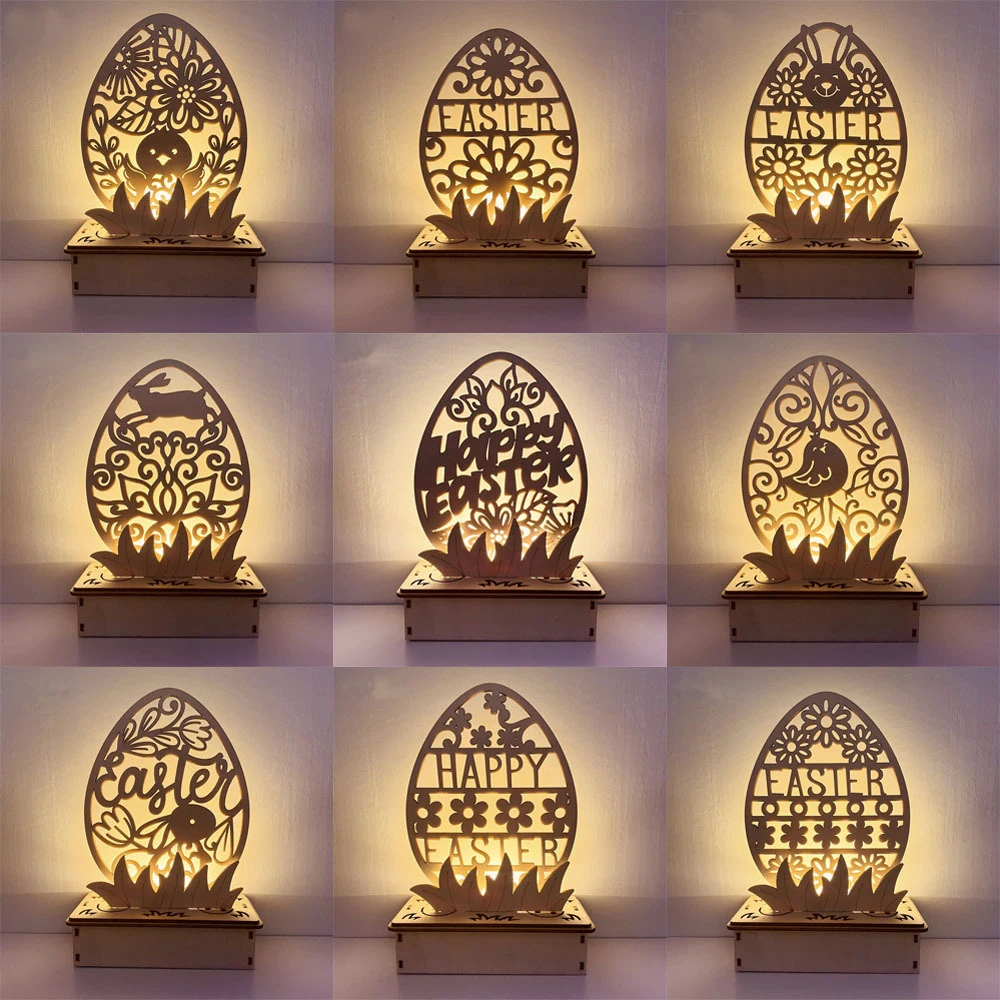 Glowing Led Easter Wooden Bunny Decoration Happy Easter Rabbit Chick Flower Ornament with Lights DIY Gift for Kids Home Decor
Glowing Led Easter Wooden Bunny Decoration Happy Easter Rabbit Chick Flower Ornament with Lights DIY Gift for Kids Home Decor